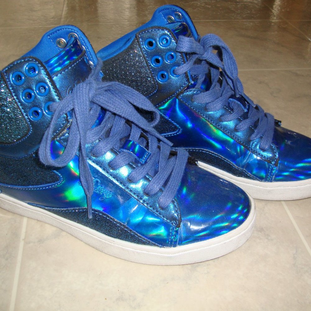 High Top Sneakers Sparkle Blue